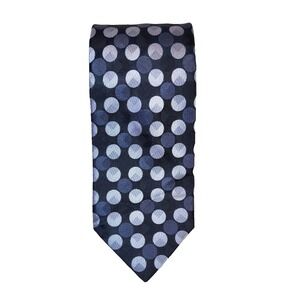 Haines & Bonner of London Black/Gray/Silver Textured Circles Silk Pointed Tie